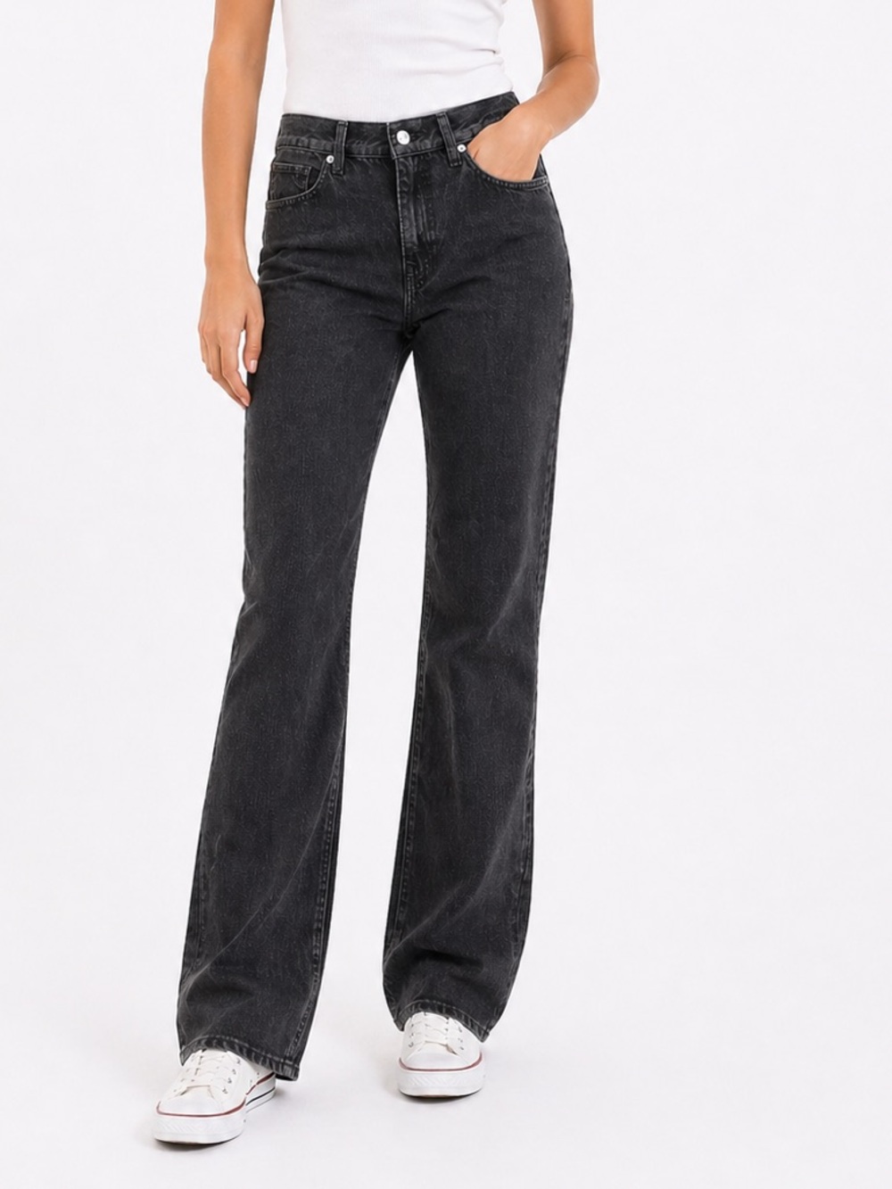 NWT Etica Nina High Rise Flare Rigid Denim Jeans Black Creek Sz 31